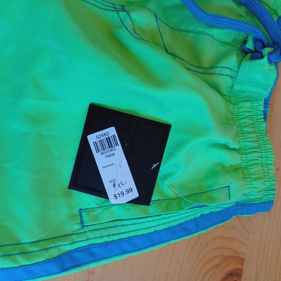 NEW! Ripzone Youth Swim Trunks L -Green with blue stripe 3936 - Picture 2 of 9